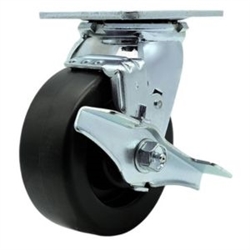 Service Caster #30 Series stainless steel swivel casters with 5 inch polyolefin wheel and brake provide a washable caster solution.