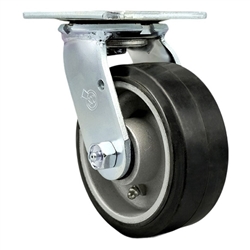 Service Caster #30 Series stainless steel swivel casters with 5 inch moldon rubber tread on aluminum core wheel provide a washable caster solution.