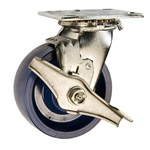 5 Inch Stainless Steel Swivel Caster - Solid Polyurethane Wheel