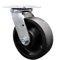 Service Caster Series #30 stainless steel swivel caster with 6 inch durable glass filled nylon wheels.