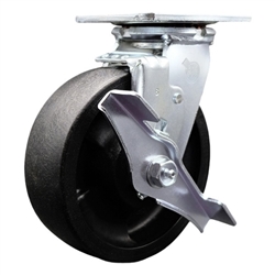 Service Caster #30 Series stainless steel swivel casters with 6 inch glass filled nylon wheel provide a washable caster solution.