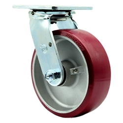 Service Caster #30 Series stainless steel swivel casters with 6 inch non-marking polyurethane tread on aluminum core wheel provide a washable caster solution.