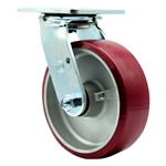 Service Caster #30 Series stainless steel swivel casters with 6 inch non-marking polyurethane tread on aluminum core wheel provide a washable caster solution.