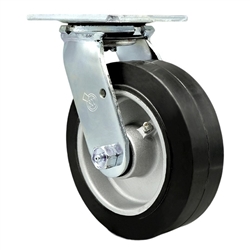 Service Caster #30 Series stainless steel swivel casters with 6 inch moldon rubber tread on aluminum core wheel provide a washable caster solution.