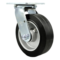 Service Caster #30 Series stainless steel swivel casters with 6 inch moldon rubber tread on aluminum core wheel provide a washable caster solution.