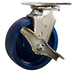 6 Inch Stainless Steel Swivel Caster - Solid Polyurethane Wheel
