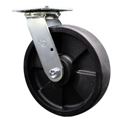 Service Caster #30 Series stainless steel swivel casters with 8 inch glass filled nylon wheel provide a washable caster solution.