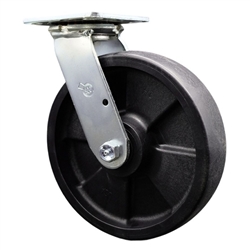 Service Caster #30 Series stainless steel swivel casters with 8 inch glass filled nylon wheel provide a washable caster solution.