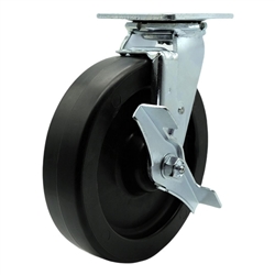 Service Caster #30 Series stainless steel swivel casters with 8 inch polyolefin wheel and brake provide a washable caster solution.