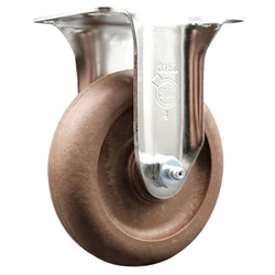 Grade 316 Stainless Steel Rigid caster with durable 4 inch High Temperature glass filled nylon wheel