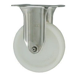 4 Inch Stainless Steel Rigid Caster with White Nylon Wheel