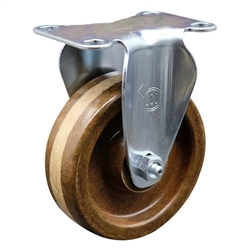 4 inch Grade 316 Stainless Steel Rigid Caster with High Temperature Phenolic Wheel
