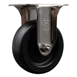 Service Caster #20 Series Grade 316 stainless steel rigid casters with 4 inch polyolefin wheel provide a washable caster solution.