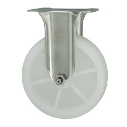 5 Inch Stainless Steel Rigid Caster with White Nylon Wheel