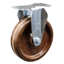 5 inch Grade 316 Stainless Steel Rigid Caster with High Temperature Phenolic Wheel