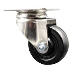 Grade 316 stainless steel swivel casters with 3 inch soft rubber wheel