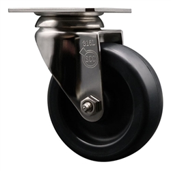 Service Caster #20 Series Grade 316 stainless steel swivel casters with 4 inch polyolefin wheel provide a washable caster solution.