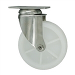 5 Inch Stainless Steel Swivel Caster with White Nylon Wheel