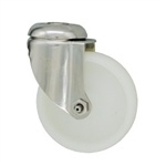 4 Inch Stainless Steel Bolt Hole Swivel Caster with White Nylon Wheel