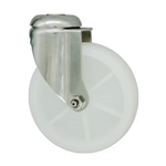5 Inch Stainless Steel Bolt Hole Swivel Caster with White Nylon Wheel