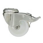 3 Inch Stainless Steel Swivel Caster with White Nylon Wheel and Total Lock