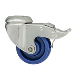 3" Stainless Steel Grade 316 Bolt Hole Caster with Solid Polyurethane Wheel and Total Lock Brake