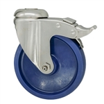 5" Stainless Steel Grade 316 Bolt Hole Caster with Solid Polyurethane Wheel and Total Lock Brake