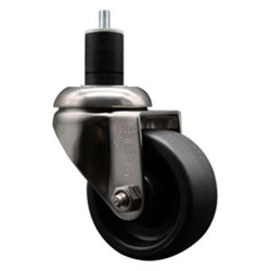 Service Caster #20 Series 1-3/4 inch expanding adapter stem Grade 316 stainless steel swivel casters with a 3 inch polyolefin wheel provide a washable caster solution.