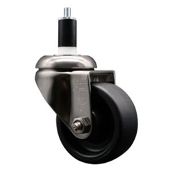 Service Caster #20 Series 1-3/8 inch expanding adapter stem Grade 316 stainless steel swivel casters with a 3 inch polyolefin wheel provide a washable caster solution.