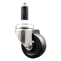 1 inch expanding adapter stem Grade 316 stainless steel swivel casters with a 3 inch soft rubber wheel