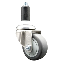 1-1/4 inch expanding adapter stem Grade 316 stainless steel swivel casters with 3 inch thermoplastic rubber tread wheel