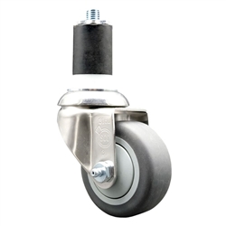 1-3/4 inch expanding adapter stem Grade 316 stainless steel swivel casters with 3 inch thermoplastic rubber tread wheel