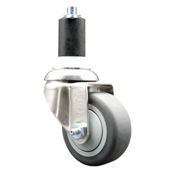 1-5/8 inch expanding adapter stem Grade 316 stainless steel swivel casters with 3 inch thermoplastic rubber tread wheel