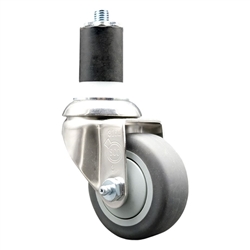 1-7/8 inch expanding adapter stem Grade 316 stainless steel swivel casters with 3 inch thermoplastic rubber tread wheel