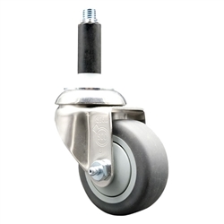 7/8 inch expanding adapter stem Grade 316 stainless steel swivel casters with 3 inch thermoplastic rubber tread wheel
