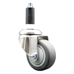 1 inch expanding adapter stem Grade 316 stainless steel swivel casters with 3-1/2 inch thermoplastic rubber tread wheel