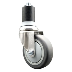 1-7/8 inch expanding adapter stem Grade 316 stainless steel swivel casters with 4 inch thermoplastic rubber tread wheel