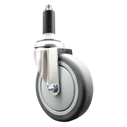 1 inch expanding adapter stem Grade 316 stainless steel swivel casters with 5 inch thermoplastic rubber tread wheel