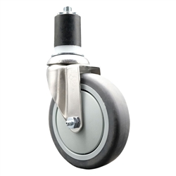 1-7/8 inch expanding adapter stem Grade 316 stainless steel swivel casters with 5 inch thermoplastic rubber tread wheel