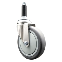 3/4 inch expanding adapter stem Grade 316 stainless steel swivel casters with 5 inch thermoplastic rubber tread wheel
