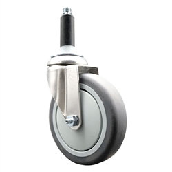 7/8 inch expanding adapter stem Grade 316 stainless steel swivel casters with 5 inch thermoplastic rubber tread wheel