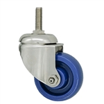 3" Stainless Steel Grade 316 Threaded Stem Swivel Caster with Solid Polyurethane Wheel