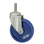 5" Stainless Steel Grade 316 Threaded Stem Swivel Caster with Solid Polyurethane Wheel