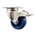 3 inch grade 316 stainless steel swivel caster with a solid blue polyurethane wheel and Total Lock