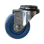 3" Stainless Steel Bolt Hole Swivel Caster with Solid Polyurethane Wheel