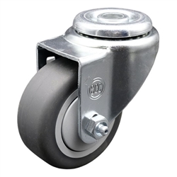 Stainless steel bolt hole swivel casters with 3 inch thermoplastic rubber tread wheel