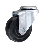 3-1/2" Stainless Steel Swivel Caster with bolt hole and hard rubber wheel