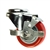 3-1/2" Stainless Steel Bolt Hole Caster with Red Polyurethane Tread and Brake
