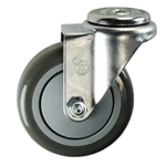 4" Stainless Steel Bolt Hole Caster with Polyurethane Tread