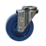 4" Stainless Steel Bolt Hole Swivel Caster with Solid Polyurethane Wheel
